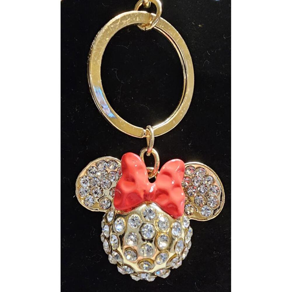 Disney Parks Minnie Mouse Rhinestone Keychain - Picture 2 of 4
